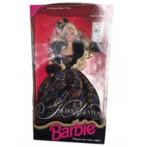 1993 Golden Winter Barbie Doll #10684 NRFB Limited Edition Evening Elegance
